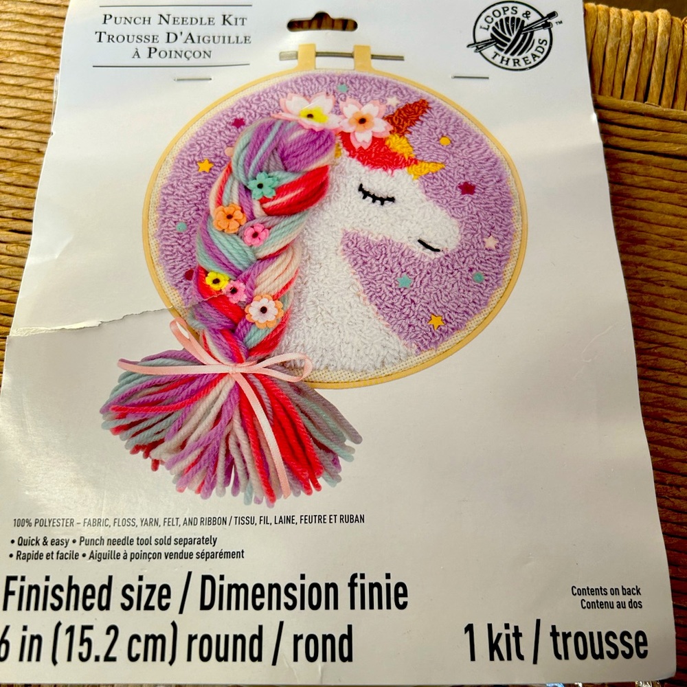 New in Package. Loops & Threads Unicorn Punch Needle Kit.